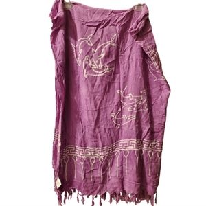 Women's Purple Dolphin Sarong- Beach cover up/ pool wrap